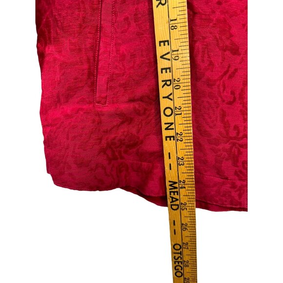 Chicos Red Button-Up Textured Shirt Womens Size 1 Linen/Cotton/Silk Blend - Picture 5 of 11